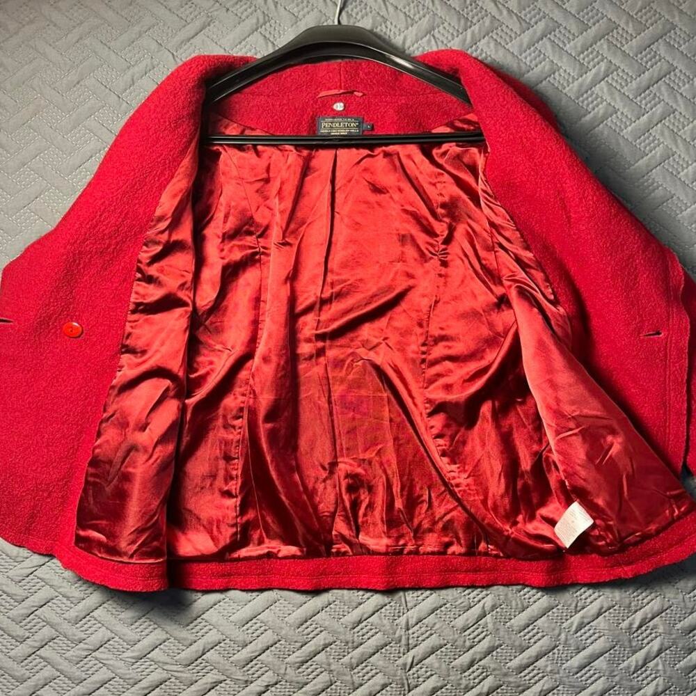 Pendleton Boiled Wool Jacket Red Double Breast Co… - image 3